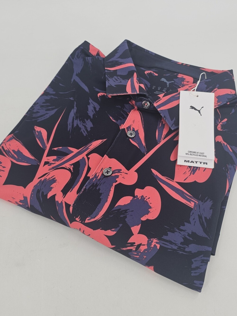 Puma MATTR Broken Flower Polo Golf Shirt Men's Active Top